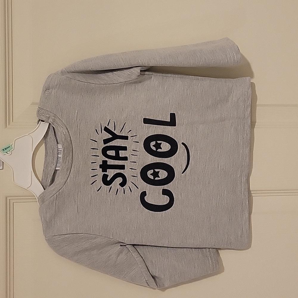 Gray Kids Shirt with 'Stay Cool' Print